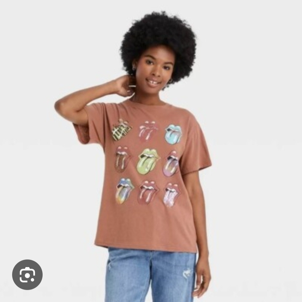 The Rolling Stones Brown Kids T-Shirt with Colorful Graphics